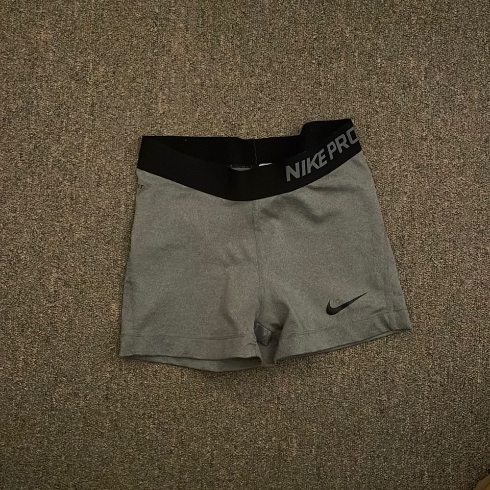 grey nike pro shorts
